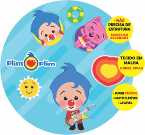 Painel Redondo 3D Palhaço Plim Plim  Abre Fácil Tecido