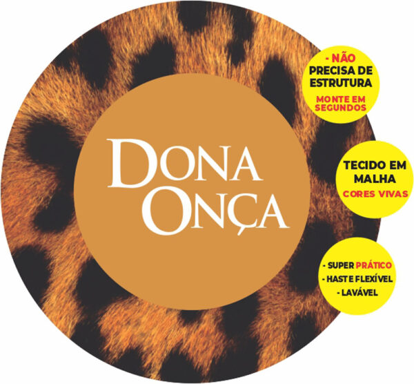 Painel Redondo 3D Dona Onça  Abre Fácil Tecido
