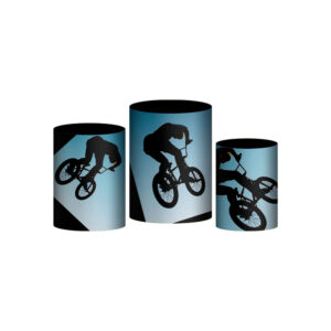 Trio Capa Cilindro Bike 3D Em Tecido Com Elástico