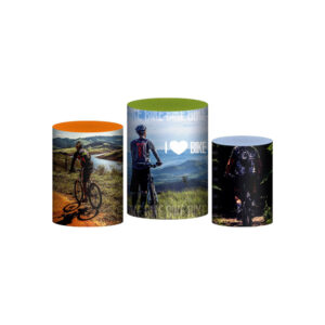 Trio Capa Cilindro Bike I Love You 3D Em Tecido Com Elástico