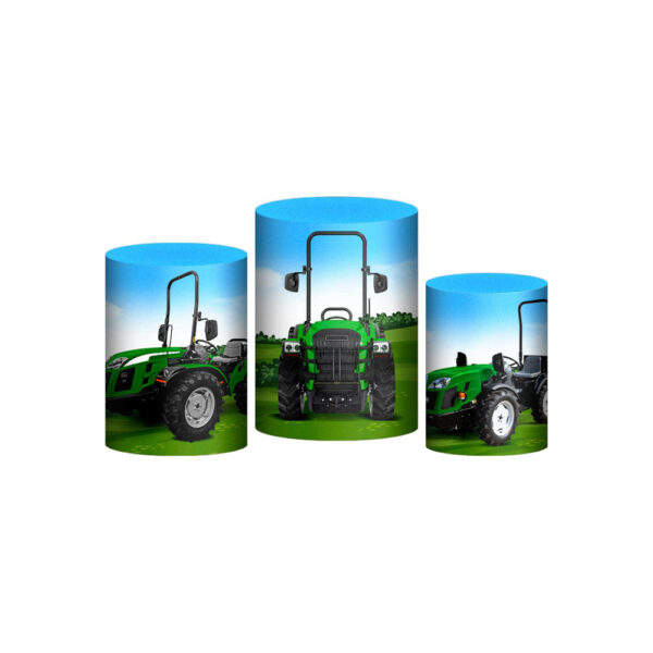 Trio Capa Cilindro Trator 3D Em Tecido Com Elástico