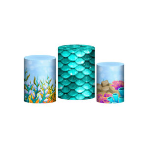 Trio Capa Cilindro Sereia Cute 3D Em Tecido Com Elástico