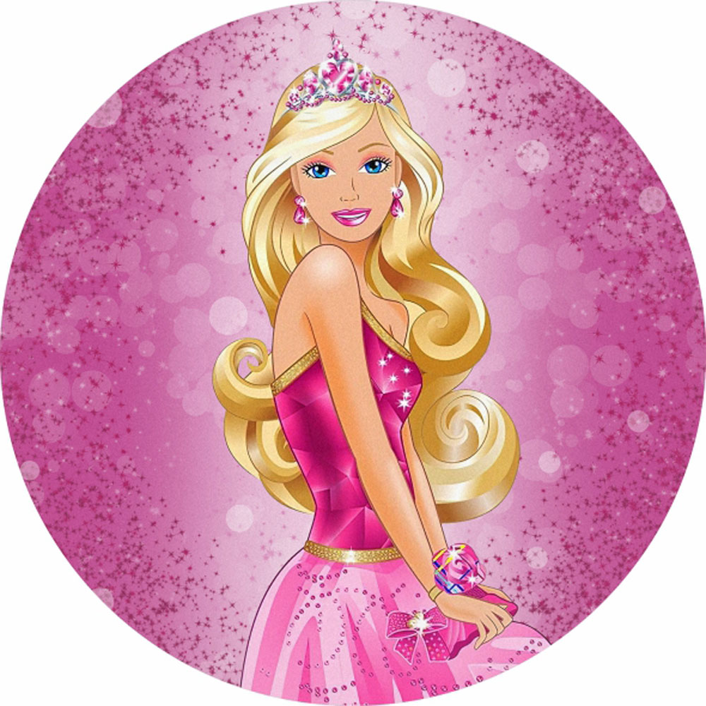 Painel Redondo 3D Barbie Tecido Sublimado