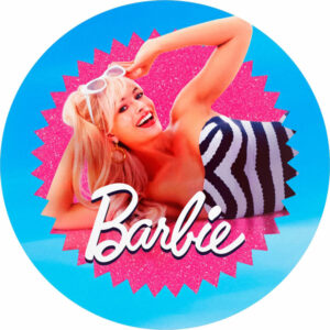 Painel Redondo 3D Barbie Tecido Sublimado