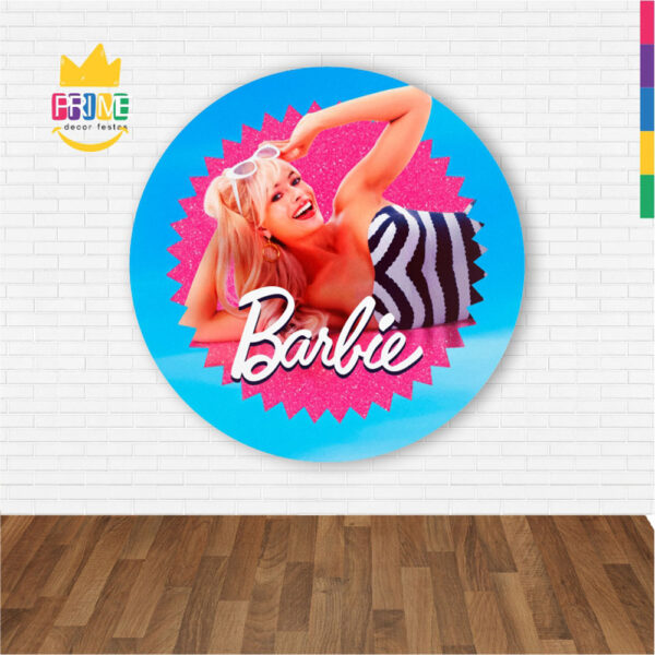 Painel Redondo 3D Barbie Abre Fácil Tecido - Image 2