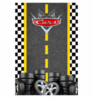 Painel de Festa Retangular 3D Carros Casadinho 1,50m x 2,20