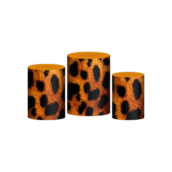 Trio Capa Cilindro Dona Onça 3D Em Tecido Com Elástico