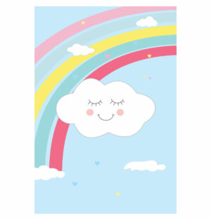 Painel de Festa Retangular 3D Chuva de Amor Casadinho 1,50m x 2,20