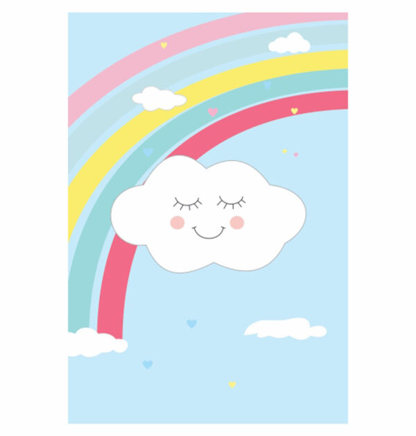 Painel de Festa Retangular 3D Chuva de Amor Casadinho 1,50m x 2,20