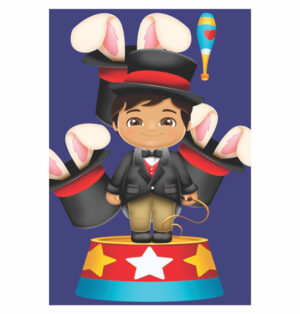 Painel de Festa Retangular 3D Circo Casadinho 1,50m x 2,20
