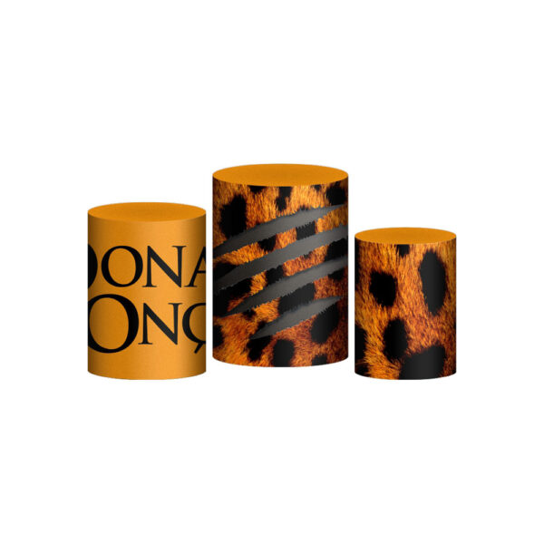 Trio Capa Cilindro Dona Onça 3D Em Tecido Com Elástico