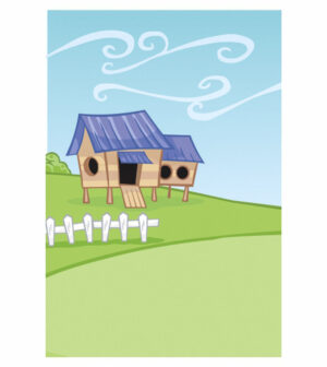 Painel de Festa Retangular 3D Galinha Pintadinha Casadinho 1,50m x 2,20