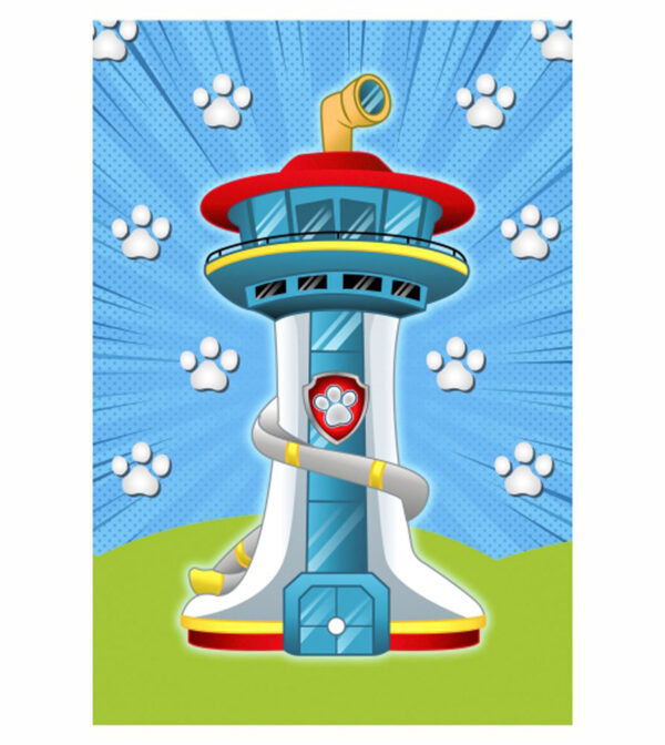 Painel de Festa Retangular 3D Patrulha Canina Casadinho 1,50m x 2,20