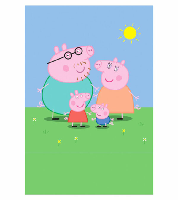 Painel de Festa Retangular 3D Peppa Pig Casadinho 1,50m x 2,20