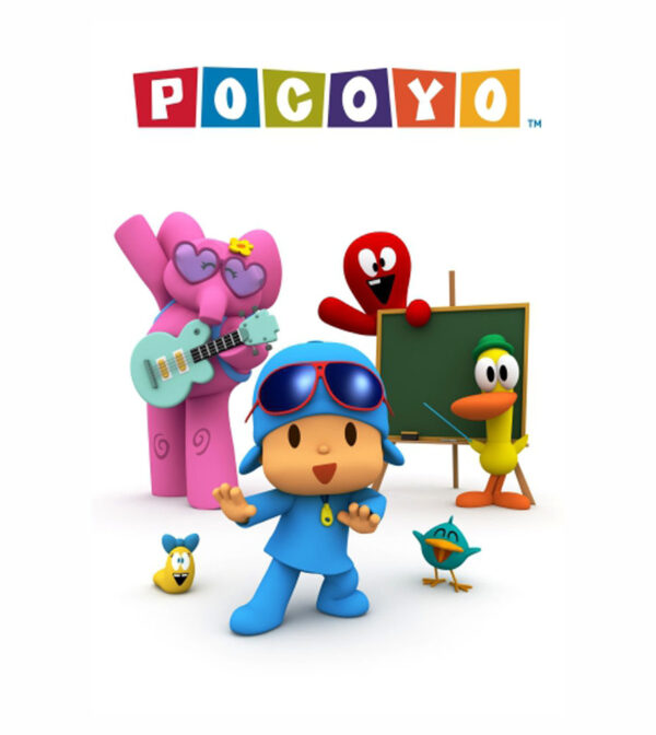 Painel de Festa Retangular 3D Pocoyo Casadinho 1,50m x 2,20