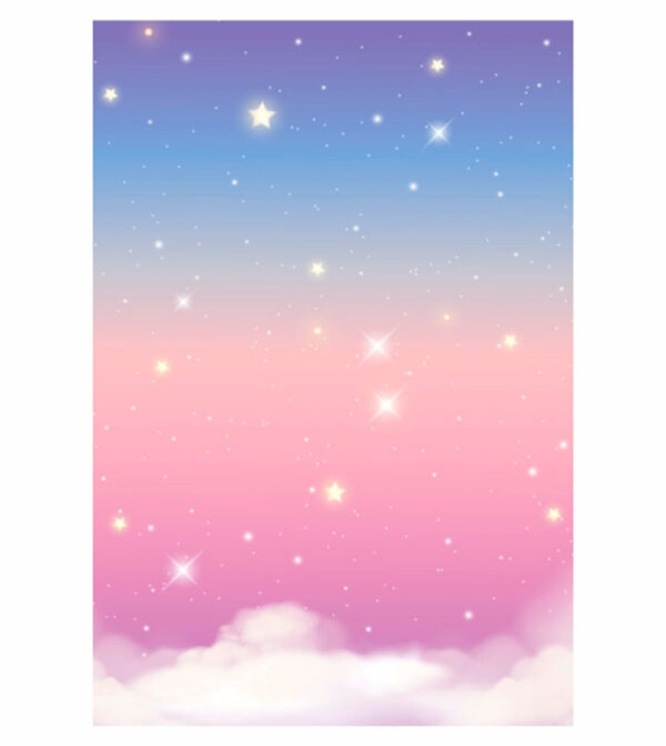 Painel de Festa Retangular 3D Unicornio Casadinho 1,50m x 2,20
