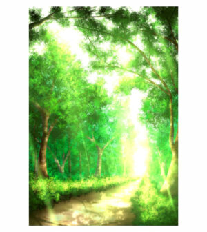Painel de Festa Retangular 3D Bosque Casadinho 1,50m x 2,20