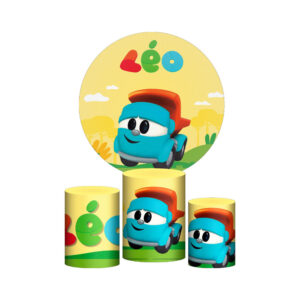 Trio Capa Cilindro + Painel Redondo 3D Leo o Caminhão 1,50m Veste Fácil