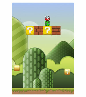 Painel de Festa Retangular 3D Super Mario Casadinho 1,50m x 2,20