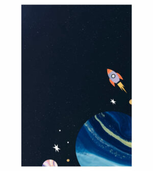 Painel de Festa Retangular 3D Astronauta  Casadinho 1,50m x 2,20