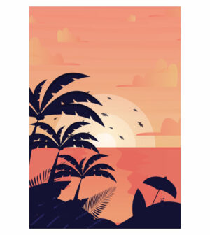 Painel de Festa Retangular 3D Tardezinha Casadinho 1,50m x 2,20