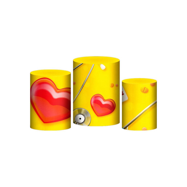Trio Capa Cilindro Medicina 3D Em Tecido Com Elástico