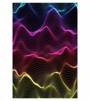 Painel de Festa Retangular 3D Asas de Neon Casadinho 1,50m x 2,20