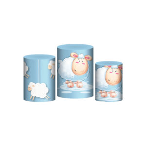 Trio Capa Cilindro Ovelhinha 3D Em Tecido Com Elástico
