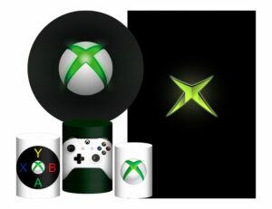 Kit Casado Xbox Painel Redondo Trio Capas Cilindro Retangular Vertical Em Tecido