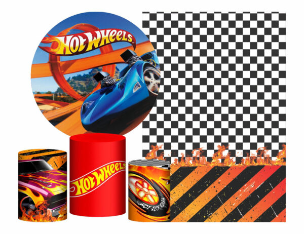 Kit Casado Hotwheels Painel Redondo Trio Capas Cilindro Retangular Vertical Em Tecido