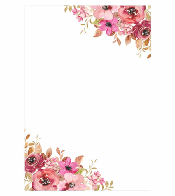 Painel de Festa Retangular 3D Floral Rosa Casadinho 1,50m x 2,20