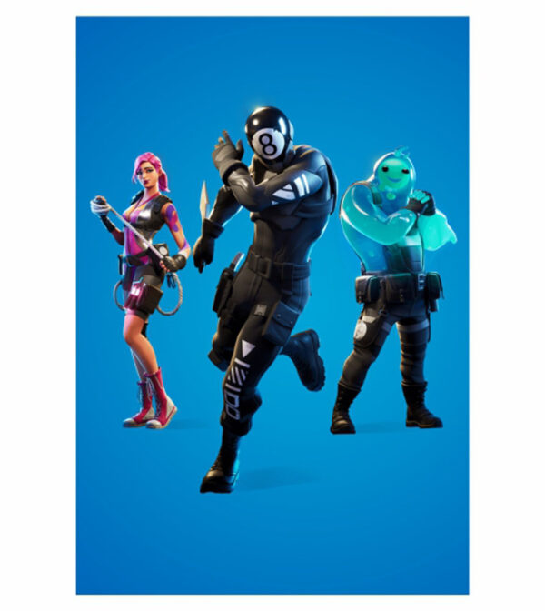 Painel de Festa Retangular 3D Fortnite Casadinho 1,50m x 2,20
