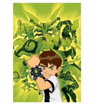 Painel de Festa Retangular 3D Ben 10 Casadinho 1,50m x 2,20