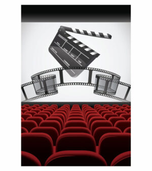 Painel de Festa Retangular 3D Cinema Casadinho 1,50m x 2,20