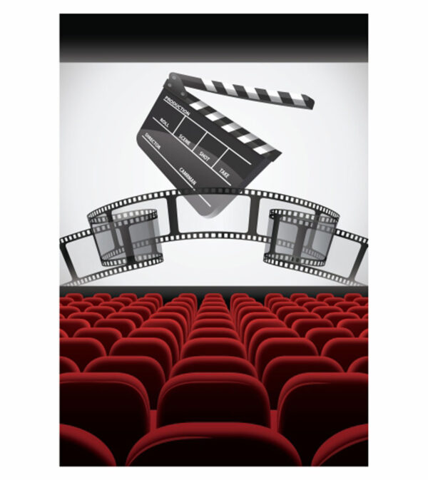 Painel de Festa Retangular 3D Cinema Casadinho 1,50m x 2,20