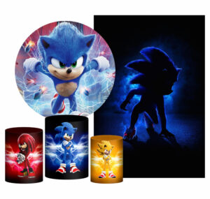 Kit Casado Sonic Painel Redondo Trio Capas Cilindro Retangular Vertical Em Tecido