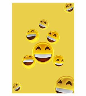 Painel de Festa Retangular 3D Emojis Casadinho 1,50m x 2,20