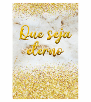 Painel de Festa Retangular 3D Bodas de Ouro Casadinho 1,50m x 2,20