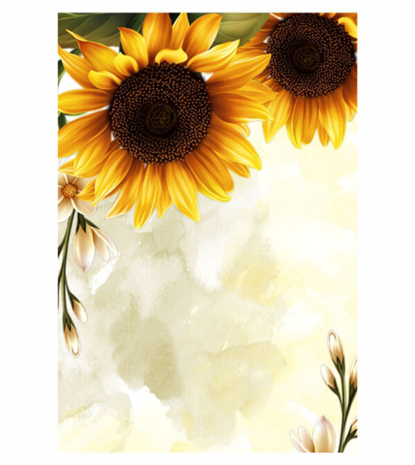 Painel de Festa Retangular 3D Girassol Casadinho 1,50m x 2,20