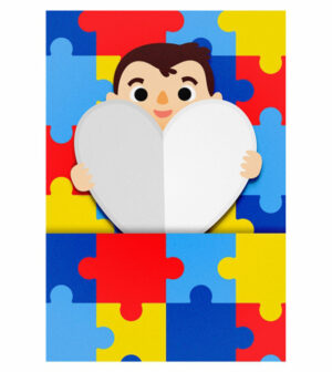 Painel de Festa Retangular 3D Autismo Casadinho 1,50m x 2,20