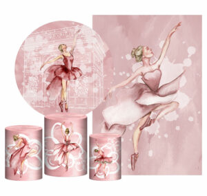 Kit Casado Bailarina Painel Redondo Trio Capas Cilindro Retangular Vertical Em Tecido