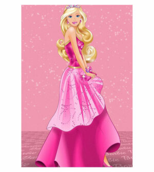 Painel de Festa Retangular 3D Barbie Casadinho 1,50m x 2,20