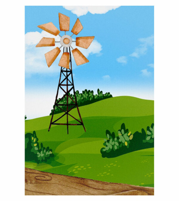 Painel de Festa Retangular 3D Trator Casadinho 1,50m x 2,20