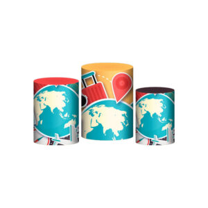 Trio Capa Cilindro Viagem 3D Em Tecido Com Elástico