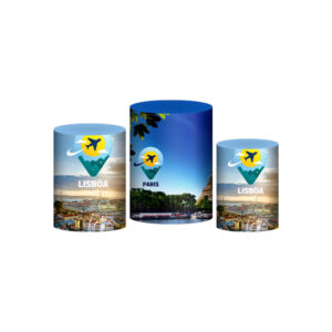 Trio Capa Cilindro Viagem 3D Em Tecido Com Elástico