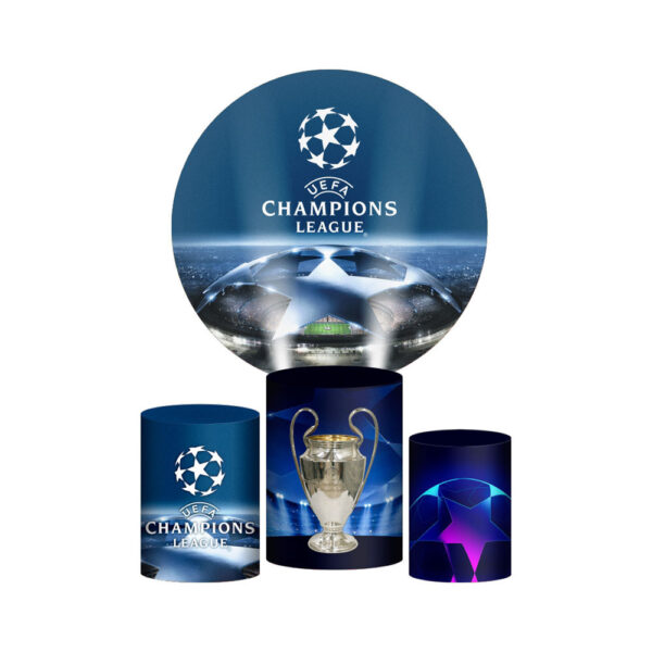 Trio Capa Cilindro + Painel Redondo 3D Futebol 1,50m Veste Fácil