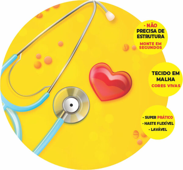 Painel Redondo 3D Medicina  Abre Fácil Tecido