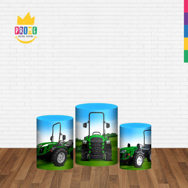 Trio Capa Cilindro Trator 3D Em Tecido Com Elástico - Image 2