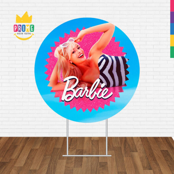 Painel Redondo 3D Barbie Tecido Sublimado - Image 2