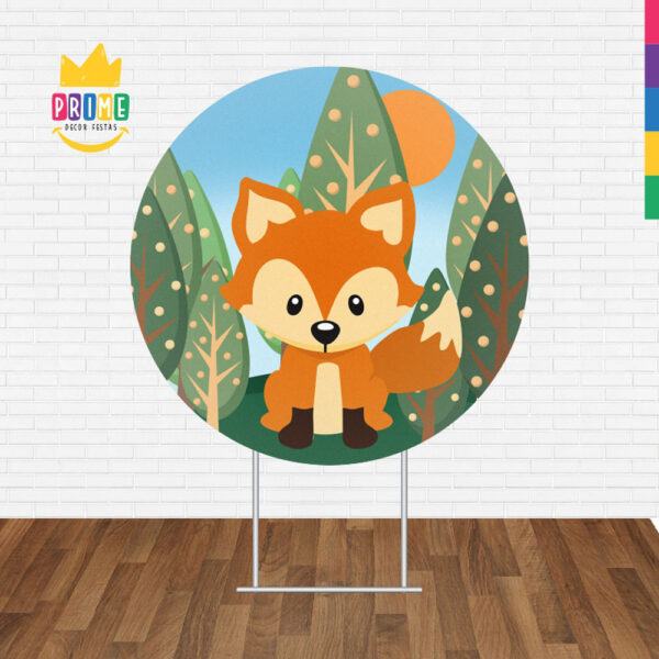Painel Redondo 3D Raposinha Tecido Sublimado - Image 2